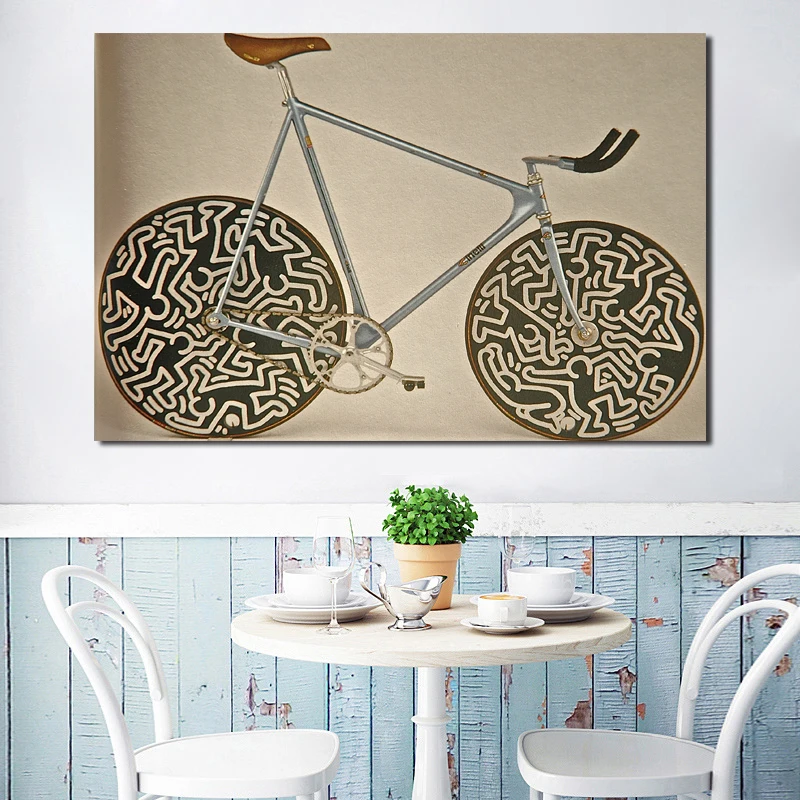 

Keither Harinying Cinellies Laser Bike Wall Art Canvas Posters Prints Painting Oil Wall Pictures For Living Room Home Decor HD