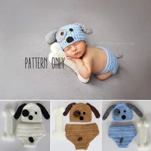 Одежда для новорожденных аксессуары реквизит для фотосъемки вспомогательная Детская шерстяная вязаная шапка для щенка костюм+ аксессуары для костей