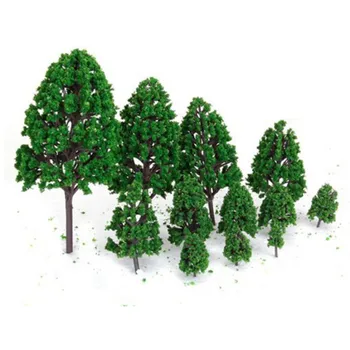 

24pc Artificial moss Green fake tree Model Resin Figurines Fairy Garden Miniatures desk Acessories DIY Terrarium Landscape Decor