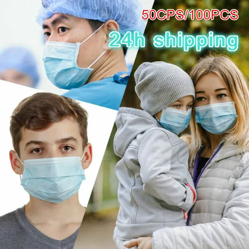 

50Pcs/100pc Disposable Mask 3 Layer Non wove Ply Filter Mouth Protection masker Face Mask Anti-Dust Meltblown KN90 Quality