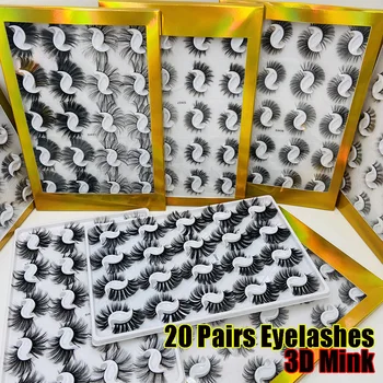 

20 Pairs Natural False Eyelashes Fake Lashes Long Makeup 3D Mink Eyelashes Eyelash Extension Mink Eyelashes For Beauty 15~22mm
