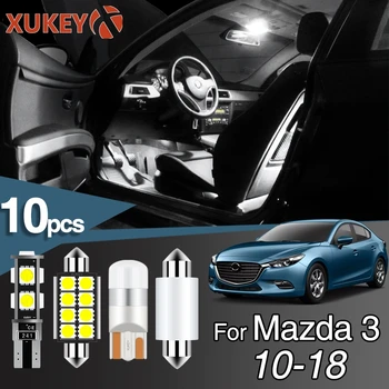 

Xukey 10x Car LED Interior Lights Kit For Mazda 3 BL BM BN 10 - 18 Dome Map Door Number Plate 194 T10 W5W 168 Bulbs White CANbus