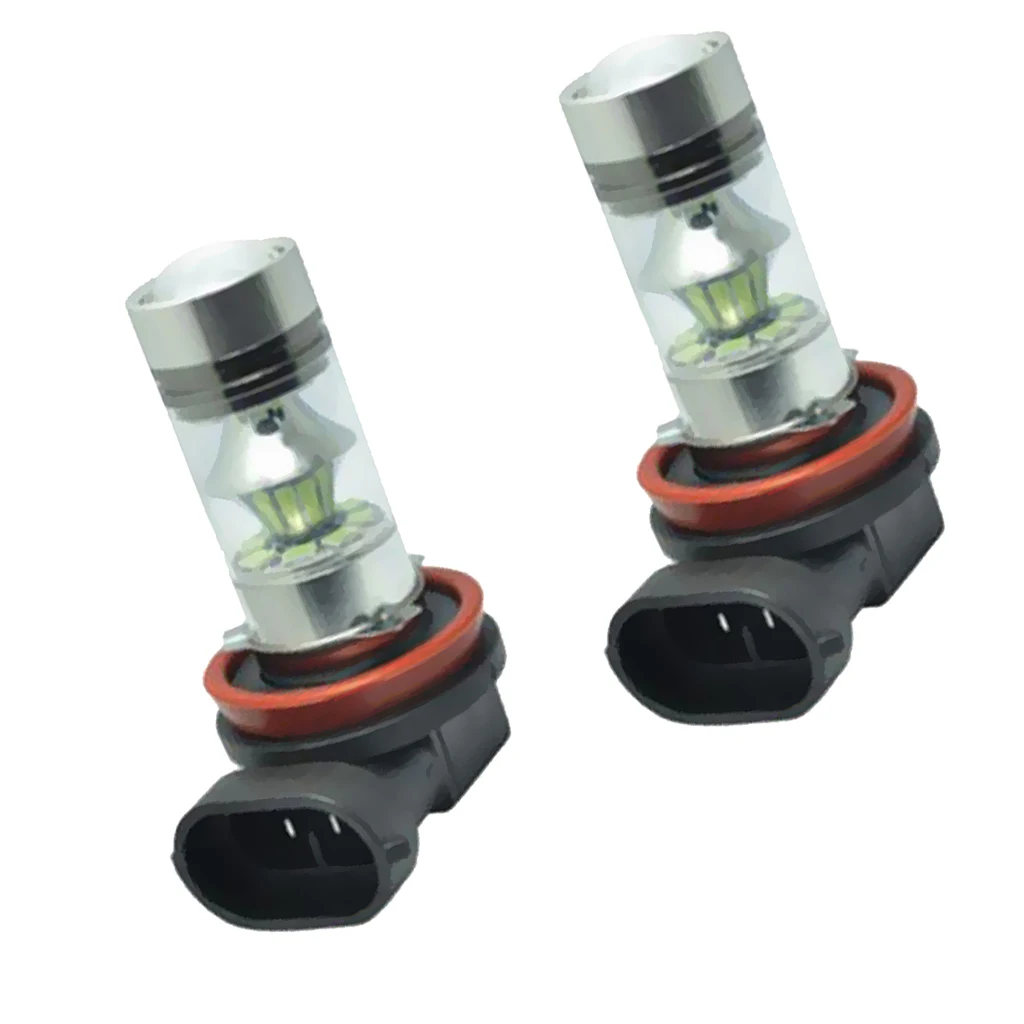 2 Piece H11 H8 100W LED 8000K ICE BLUE 2323 Projector Fog Driving Light Bulb