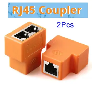 

2Pcs 1 To 2 Ways Ethernet Cable Adapter Lan Cable Extender Splitter for Internet Cable Connection 1 Input 2 Output RJ45 Coupler