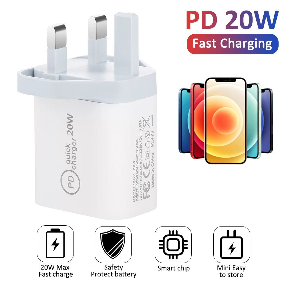 Быстрое зарядное устройство PD QC4.0 QC3.0 20 Вт для Apple iPhone 13 12 Pro Max Type C адаптер быстрой