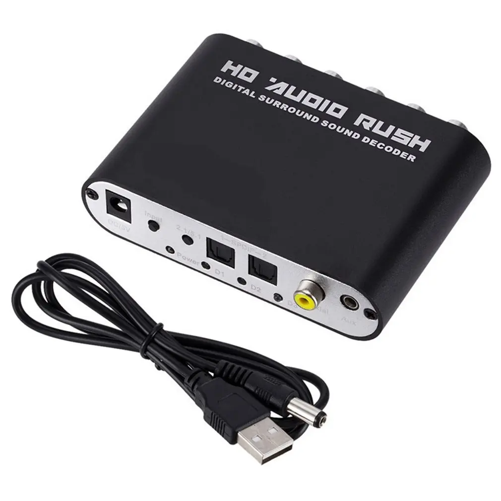 

Digital Audio Decoder 5.1 Audio Digital Audio Converter HD Player with USB Port practical Audio decoder durable