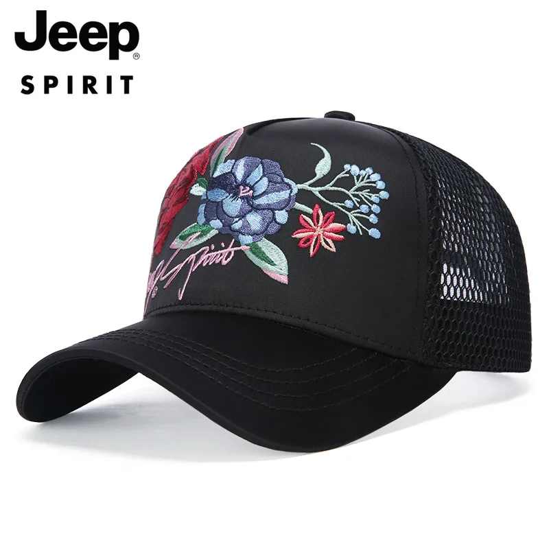 Бейсболка JEEP- Hat с вышивкой летняя сетчатая Удобная дышащая Солнцезащитная шляпа