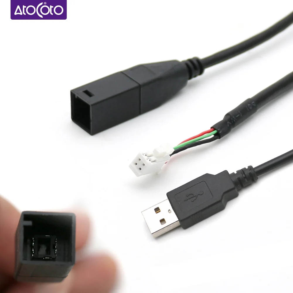 Автомобильный радиоприемник с интерфейсом USB 4 контактный кабель передачи для