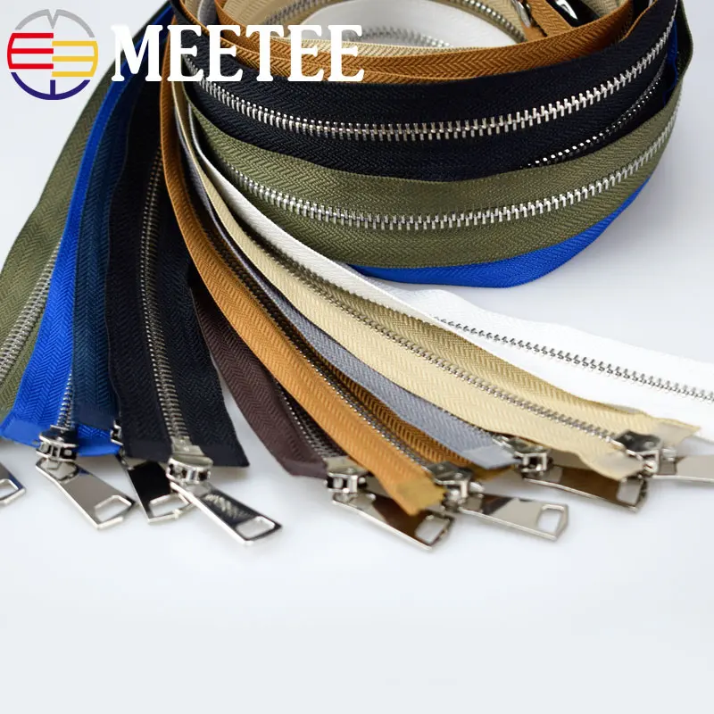 1/2/5 шт. Meetee 120 см 5 # металлическая молния двойной слайдер открытый конец длинная