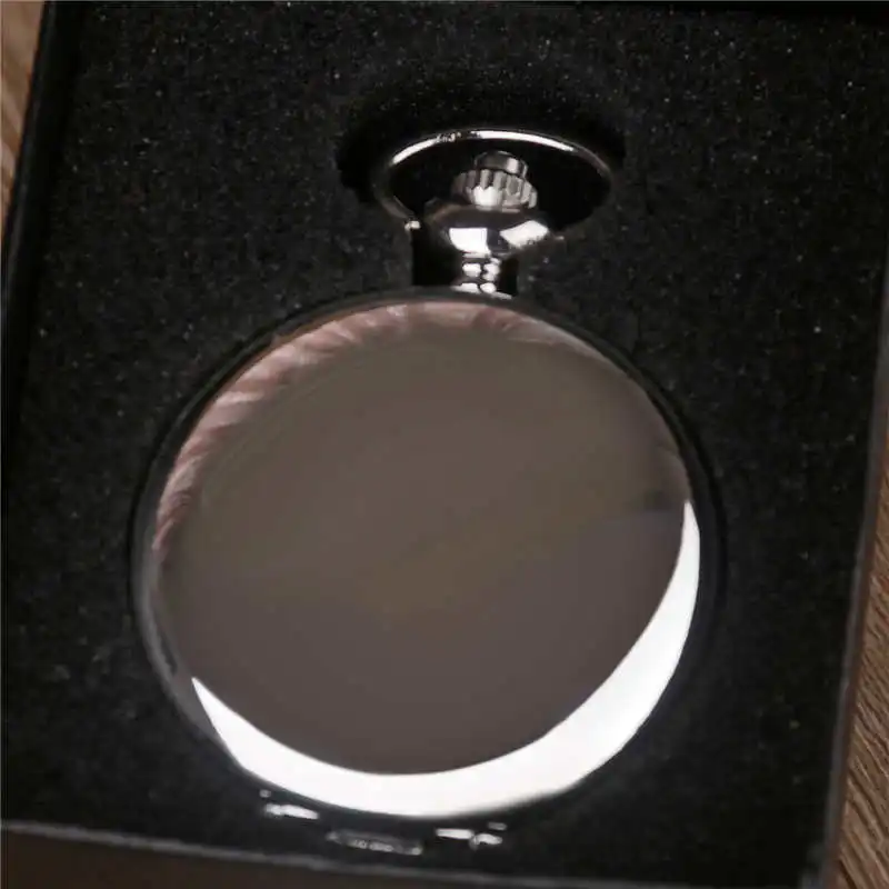 Черный Серебряный Гладкий стимпанк кварцевые карманные часы из нержавеющей стали кулон ожерелье цепь карманные часы Подарки для мужчин женщин друг