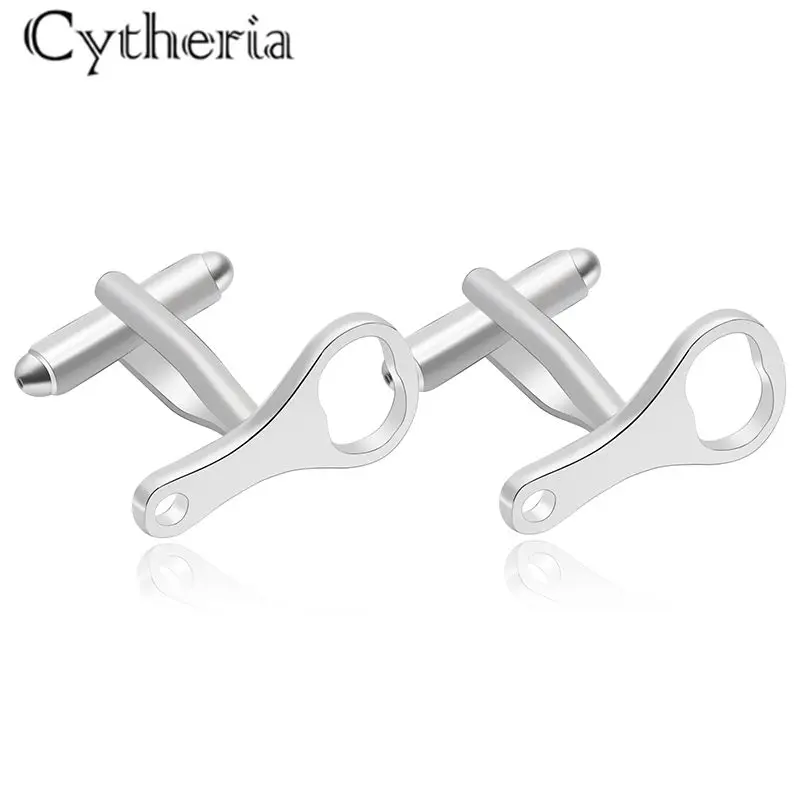new arrival silver color unique creative Bottle opener cufflinks for men boy gentleman suit accessories - Окраска металла: Титановое покрытие