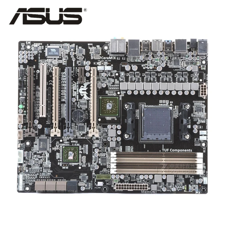 Socket AM3+ ASUS SABERTOOTH 990FX материнская плата по стандарту ATX SABERTOOTH 990 FX системная плата DDR3 для AMD 990FX 32GB настольная материнская плата Б/у