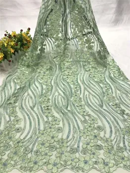 

5 yards sequins silk embroidery French mesh sequins African lace fabric Nigeria lace party evening dress women's fabric