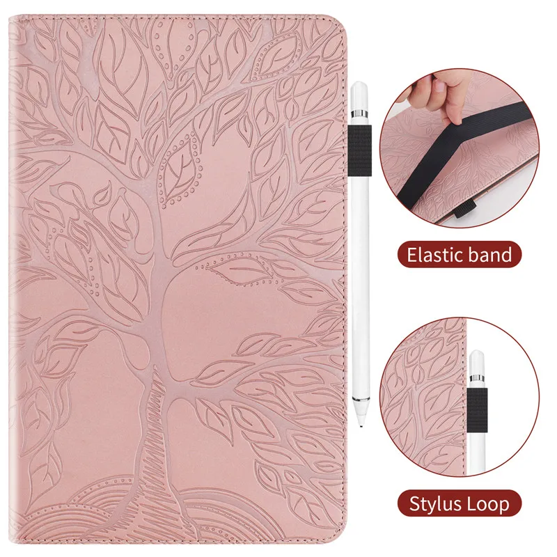 Etui for Samsung Galaxy Tab S5e Case 10 5 inch Emboss Tree Leather Flip Case for Samsung S5e Tablet Case Coque SM-T720 SM-T725-1