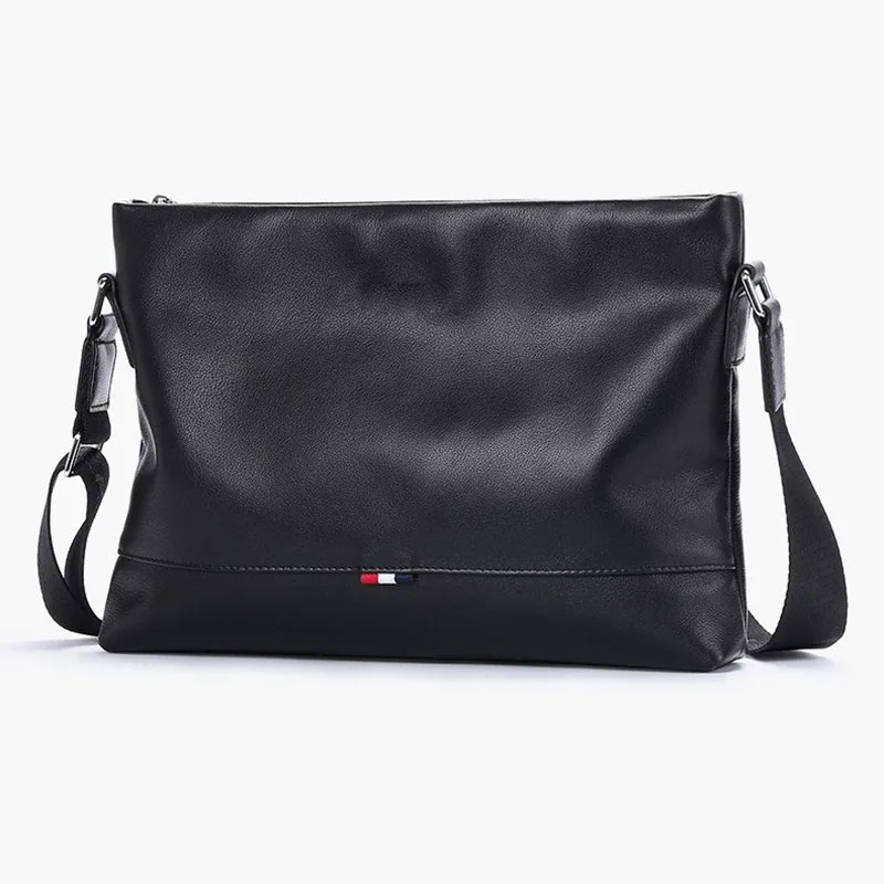 GO-LUCK Brand Fashion Business A4 File 13' Computer Pack Genuine Leather Men's Crossbody Shoulder Bag Men Messenger Bags