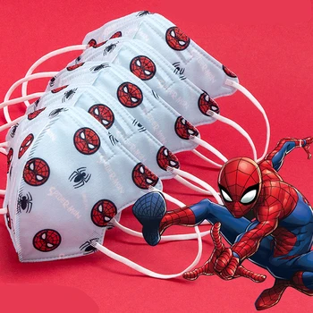 

5pcs Disney Marvel Spiderman Captain America kid masks kid Mouth Face Masks Boys Girls Disposable Protective Masks Toy for 3-9 Y