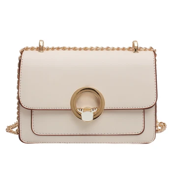 

Fashion Lady Diagonal Small Square Bag New Summer Popular Women Bag White Buckle Women's Shoulder Bag Lock Tide Bag Black