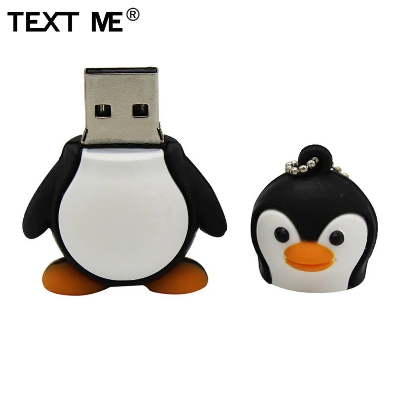 TEXT ME, мультяшный милый пингвин, модель usb2.0, 4 ГБ, 8 ГБ, 16 ГБ, 32 ГБ, 64 ГБ, флеш-накопитель, USB флеш-накопитель, креативная флешка