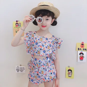 

baby jumpsuit floral pattern kids girls bodysuit summer baby clothing