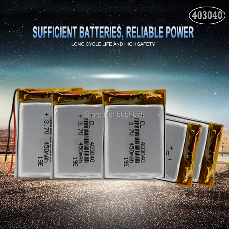 20 шт 3,7 V 450mAh 403040 литий-полимерная LiPo аккумуляторная батарея для Mp3 Mp4 PAD DVD DIY электронная книга bluetooth peaker камера