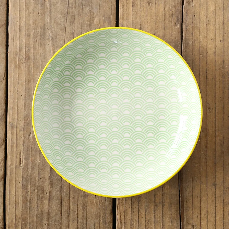 Гироборд с колесами 8 дюймов творческий Nordic Стиль Цвет печать подглазурная Керамика набор посуды для дома круглый глубокий еда тарелка наборы для ухода за кожей - Цвет: D