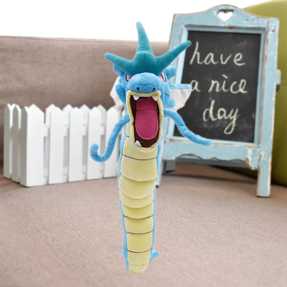 56-59cm Plush flying Mega Gyarados Shiny Gyarados Peluche Red And Blue Dragon Soft Stuffed pretty Domineering christmas Gift toy