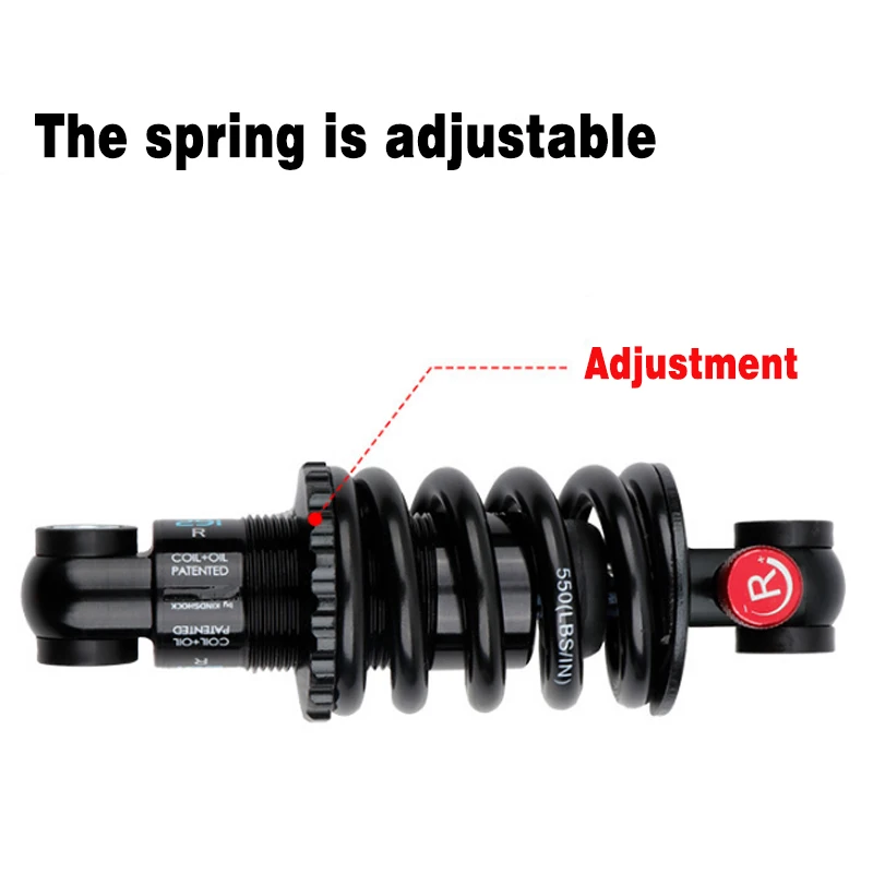 LYYCX MTB Rear Shock Absorber Coil Suspension Spring 125mm 165mm 170mm for Folding Bike Electric Scooter Modified Mountain Soft Tail Frame Shock Size : 125mm//950Lbs