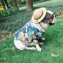 Гавайский стиль Прекрасный Весна Лето дышащая мягкая хлопковая рубашка одежда для домашних животных