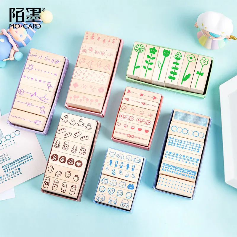 

Kingdom\DIY Cute Creative Fun Vintage Wood Stamp Seal Set Album Diary Calendar Scrapbook Student Stationery Office Supplies