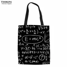 THIKIN математическая формула узор Женская Холщовая Сумка женская пляжная сумка Холщовая Сумка для покупок женская сумка на плечо Bolsas Feminina