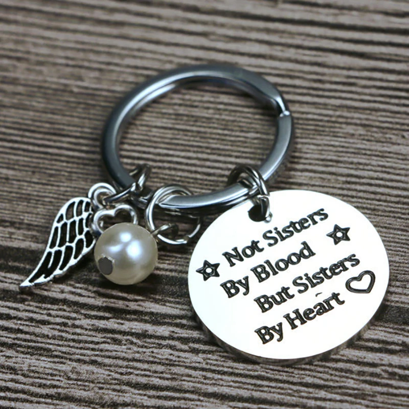 Best Friendship Keychain Wings Titanium Steel Key Chain Friend Fashion Jewelry Gift Idea for Women Teens Girls FPJYS55