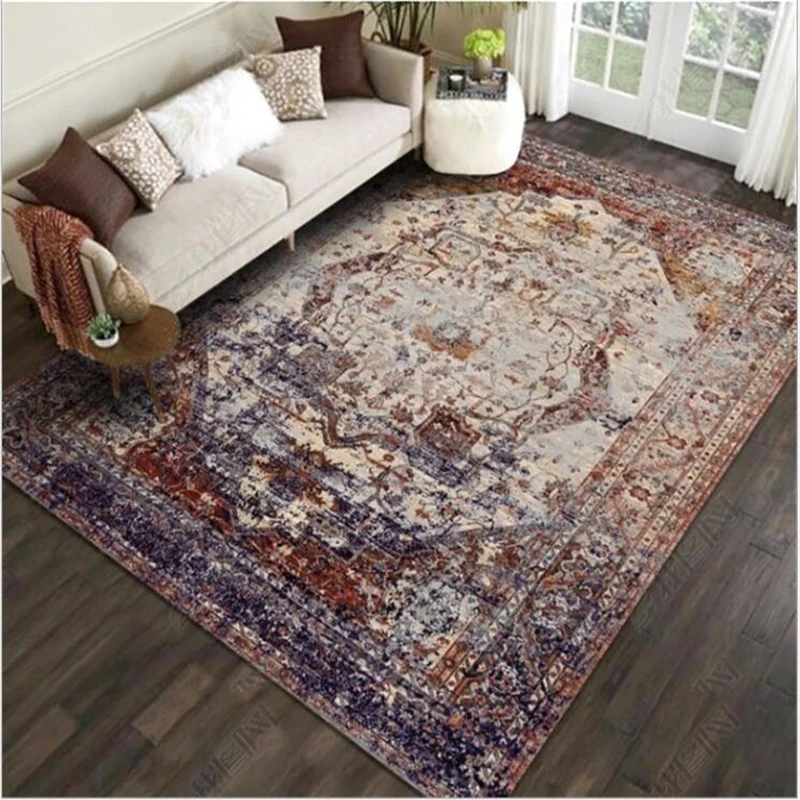 Area Rug for Living Room Vintage European Persian Carpet Turkish Carpet Area Rug for Bedroom Grey Modern Home Decor Floor Mat