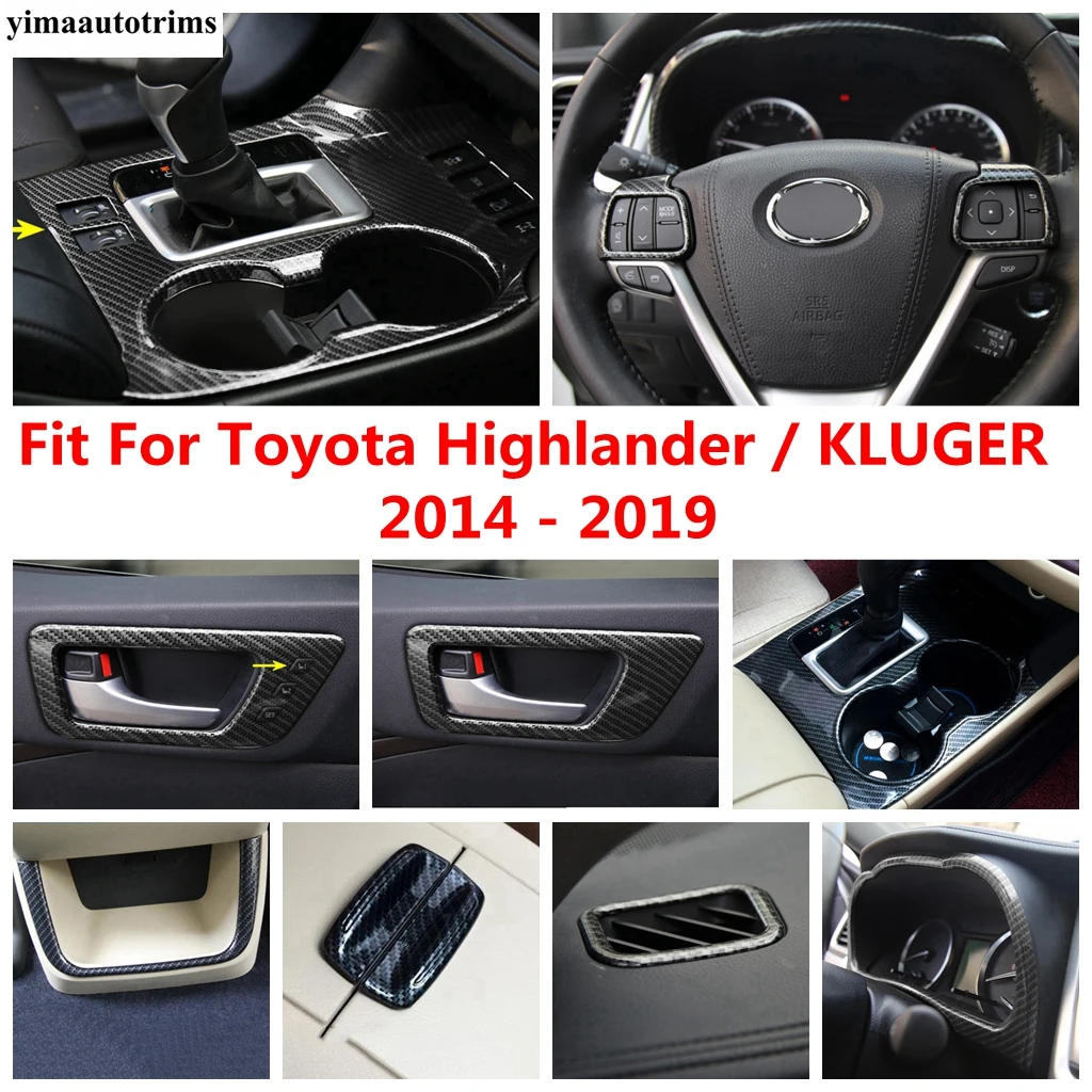 

Gear Shift Panel / Dashboard Frame / Handle Bowl / Armrest Box Button Cover For Toyota Highlander / KLUGER 2014-2019 Accessories