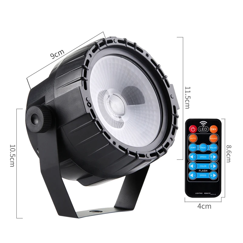 Mini Dmx512 Disco Rgb Stage Night Light 1pcs 30W Cob Led Par Light Remote Control RGB + UV Self-propelled For DJ Bar Party Bar