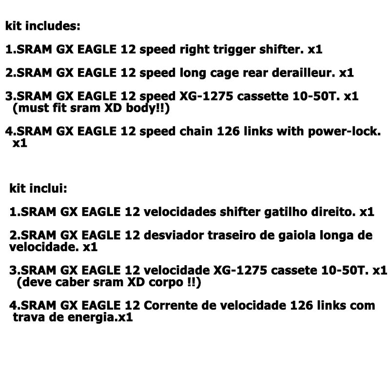 SRAM GX EAGLE Groupset Kit 12s speed триггерный переключатель передач рычаг заднего
