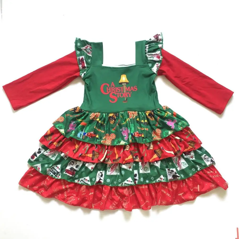 Повседневная одежда для малышей; осеннее платье для девочек с длинными рукавами; Эксклюзивная Рождественская одежда