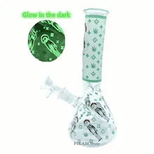 10lnch vidro narguilé garrafa criativo fulgor no escuro fumar tubo shisha acessórios vidro bong tubos de fumaça vaso decoração para casa presente