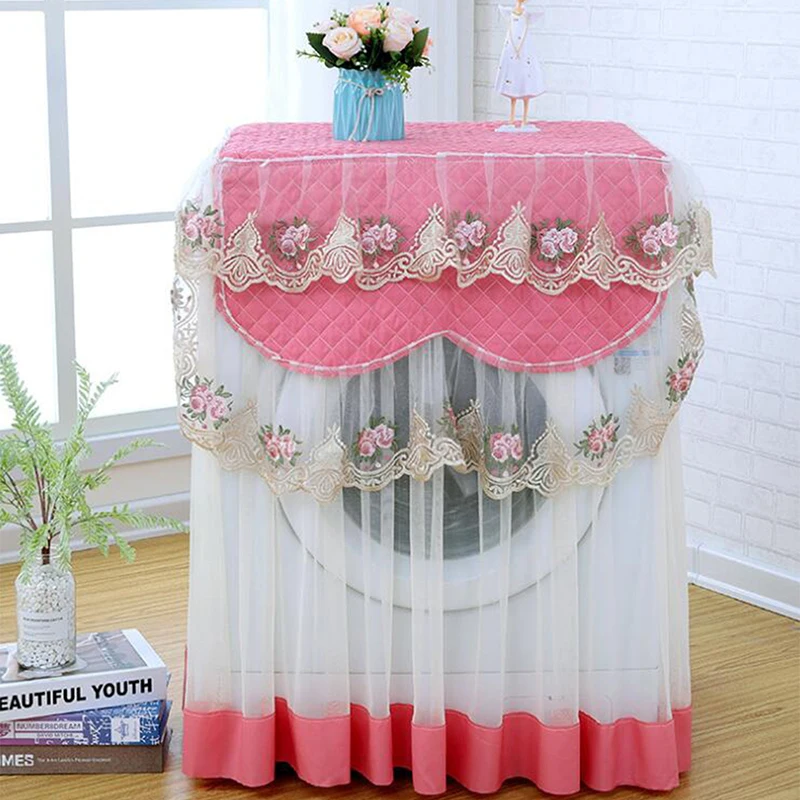 $9.52 Lace Ruffle Floral Washing Machine Dust Cover Protection Front Durable Soft Home lace proof Case Washing Machine Protective Dust