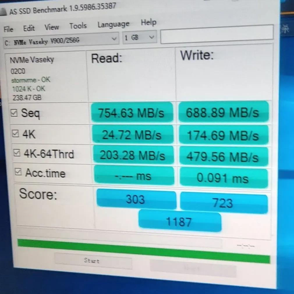 Твердотельный накопитель Vaseky SSD для настольного ноутбука стандарт M.2 NVME(PCIE) микрометр MCL Grain Gen3 500GB 256GB