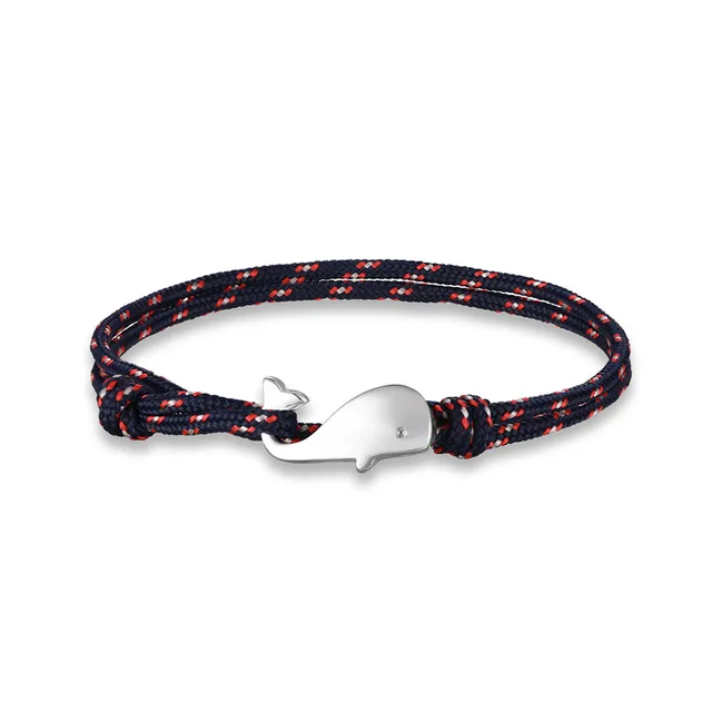 Bracelet noir pour homme "Moby" en corde fermoir baleine