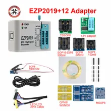 Ezp2019 alta velocidade usb spi programador ezp 2019 support24 25 93 eeprom 25 flash bios chip conjunto completo com 12 adaptadores