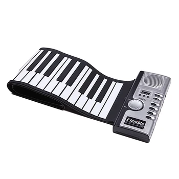 

Portable 61 Keys Digital Piano Flexible Silicone Roll Up Piano Folding Electronic Keyboard Built-In Speaker Beginner Instrument