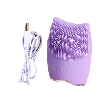 

Silicone Face Cleansing Brush Mini Electric Massage Waterproof Facial Cleansing Tool Soft Deep Face Pore Cleanser Brush