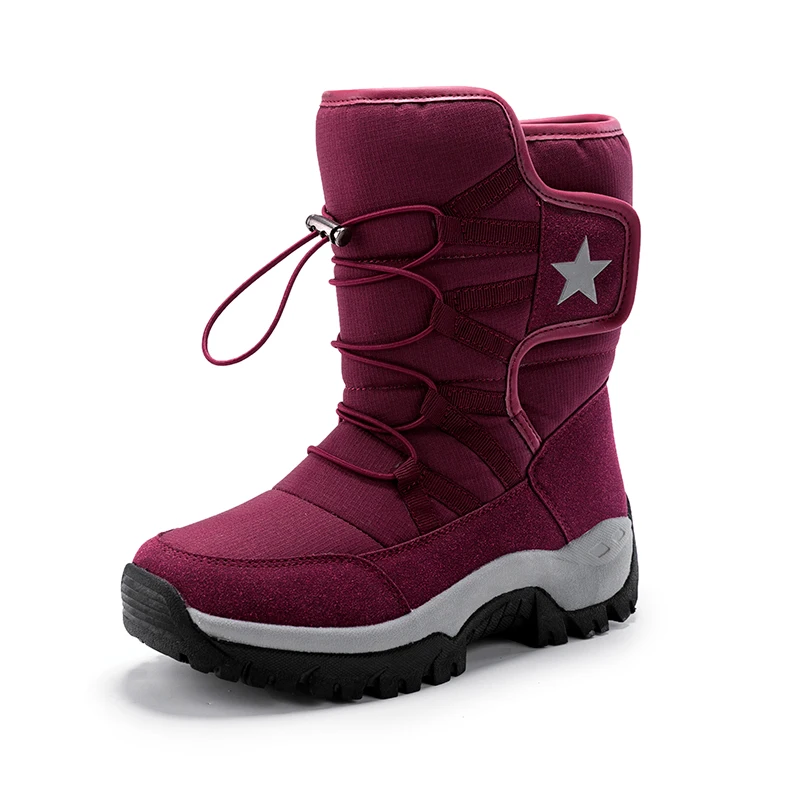 Уличная походная обувь; Женская водонепроницаемая обувь; женские зимние ботинки из натуральной кожи; женская обувь на платформе для треккинга и альпинизма - Цвет: 206 red