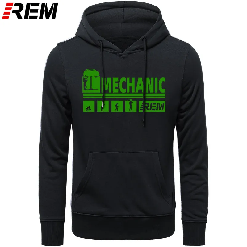 Новые толстовки Mechanic Car Топы Забавный подарок для мужчин толстовки размера плюс s-3XL стиль Эволюция Авто Mechaniker толстовки, свитшоты - Цвет: BLACK GREEN