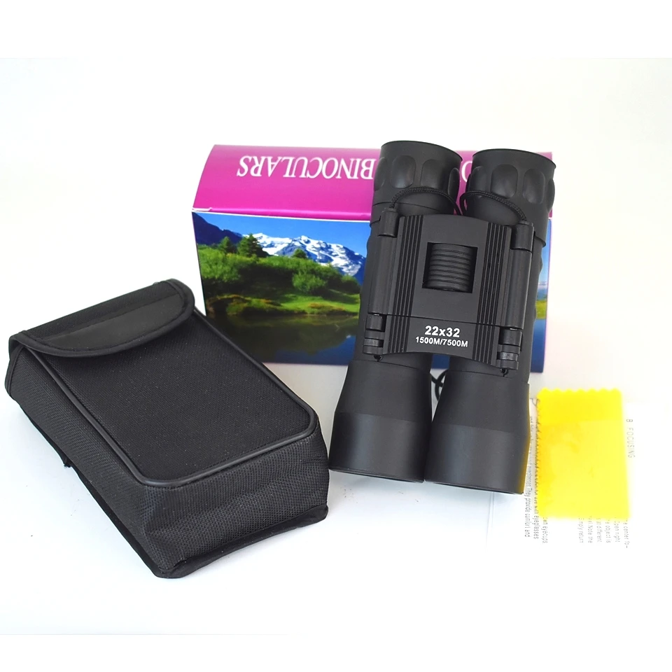 Filme de Visão Diversão ao ar Genuine Binóculos Panda 22x32 Fold Âmbito Turismo hd High-powered Telescópio Azul Noturna Livre Turismo Desportivo 8 Telescópio e binóculos