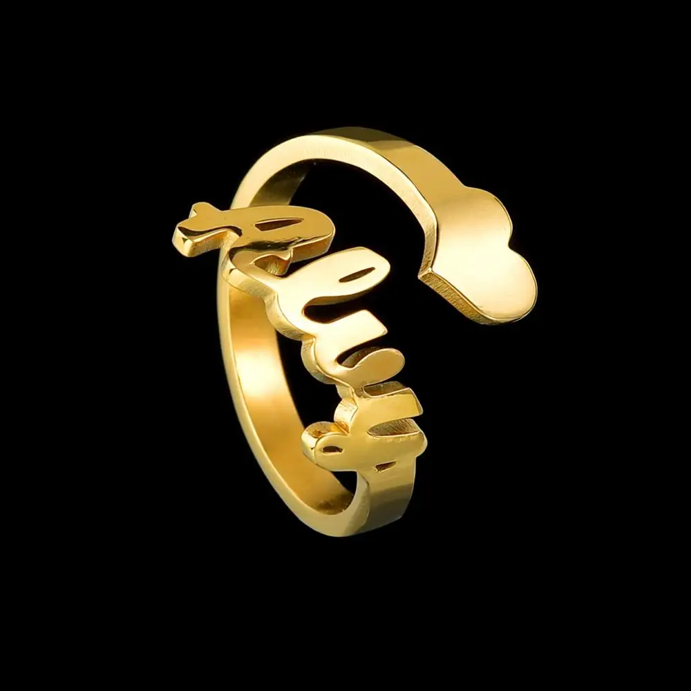 Atoztide Customized Fashion Stainless Steel Name Ring Personalized Letter Gold Ring Pendant Nameplate Jewelry Gift For Lovers Uncategorized 2ced06a52b7c24e002d45d: adjustable