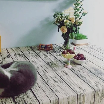 

Literature and Art Vintage Simulation Wood Photo Background Living Pastoral Cotton Table Cloth Can One Generation