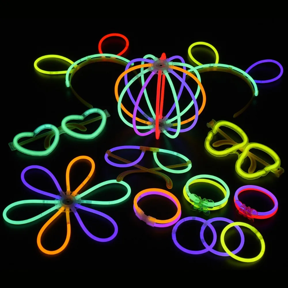 Magic Fluorescence Light Glow Sticks Set Glowing Headband Flowers Glow Balls for Bracelets Necklaces Glasses Xmas Party Supplies (6)