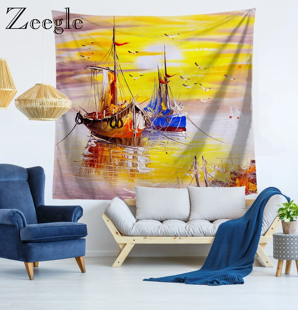 Zeegle Home Bohemian StyleTapestry Wall Hanging Sandy Beach Picnic Throw Rug Blanket Camping Tent Travel Sleeping Pad